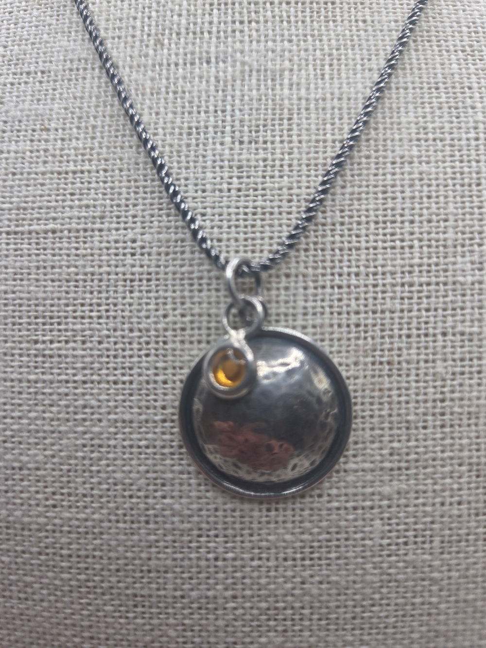 Silpada 925 Sterling Silver Faith Of Mustard Seed Amber Pendant Necklace - Picture 3 of 7